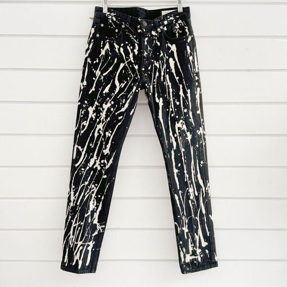 Rag & Bone Women’s Animal Black Acid Mum Jeans Style W2700M999 NWT Size 26 - Picture 2 of 11